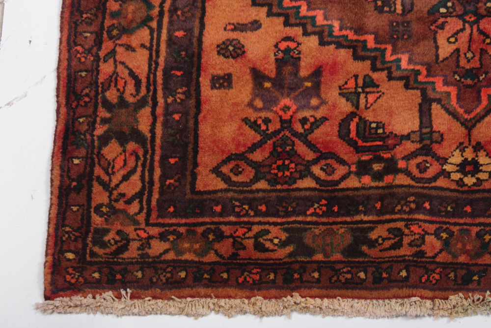 Semi-Antique Hand-Knotted Persian Zanjan Area Rug