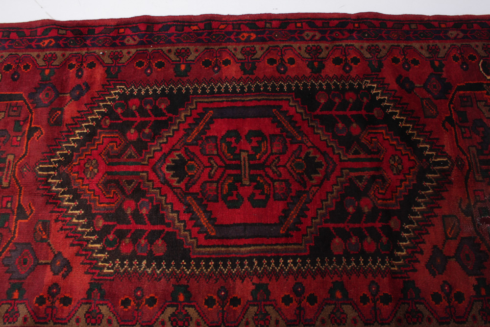 Semi-Antique Hand-Knotted Persian Zanjan Area Rug