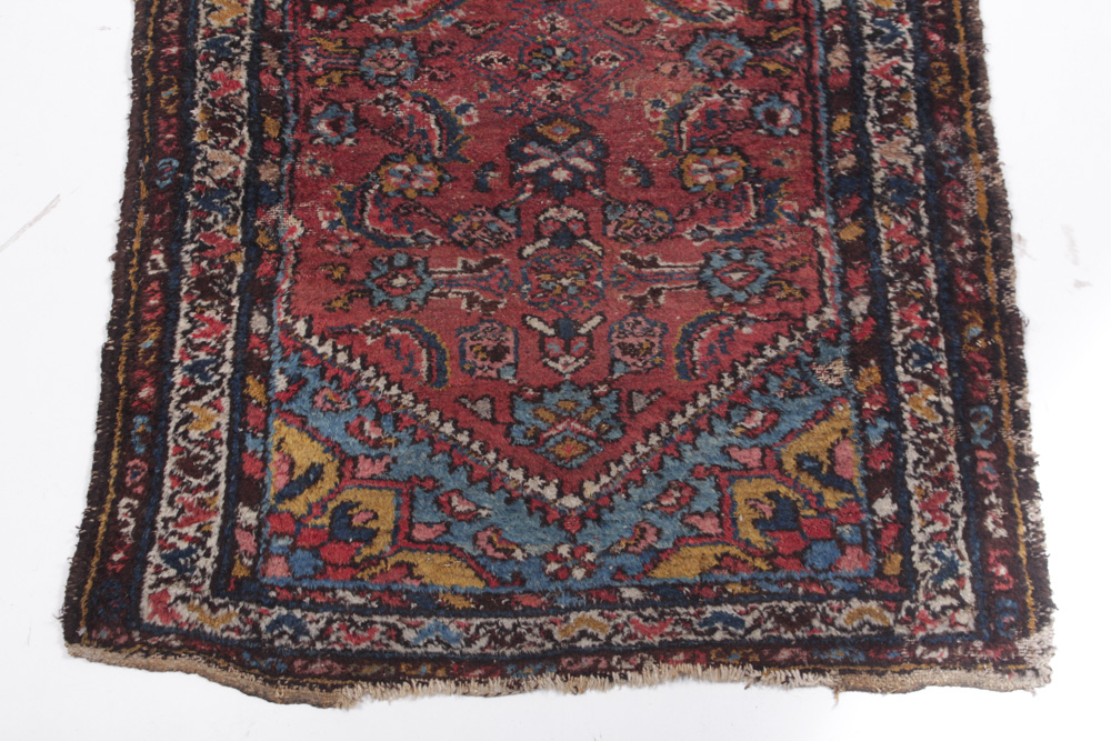 Antique Hand-Knotted Persian Heriz Kerajeh Runner