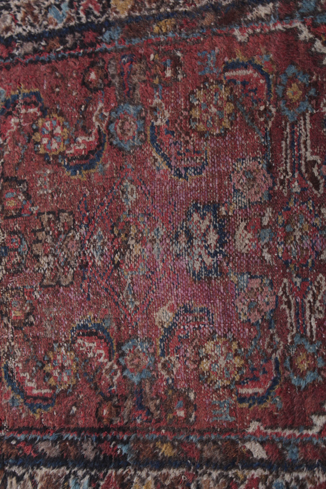 Antique Hand-Knotted Persian Heriz Kerajeh Runner