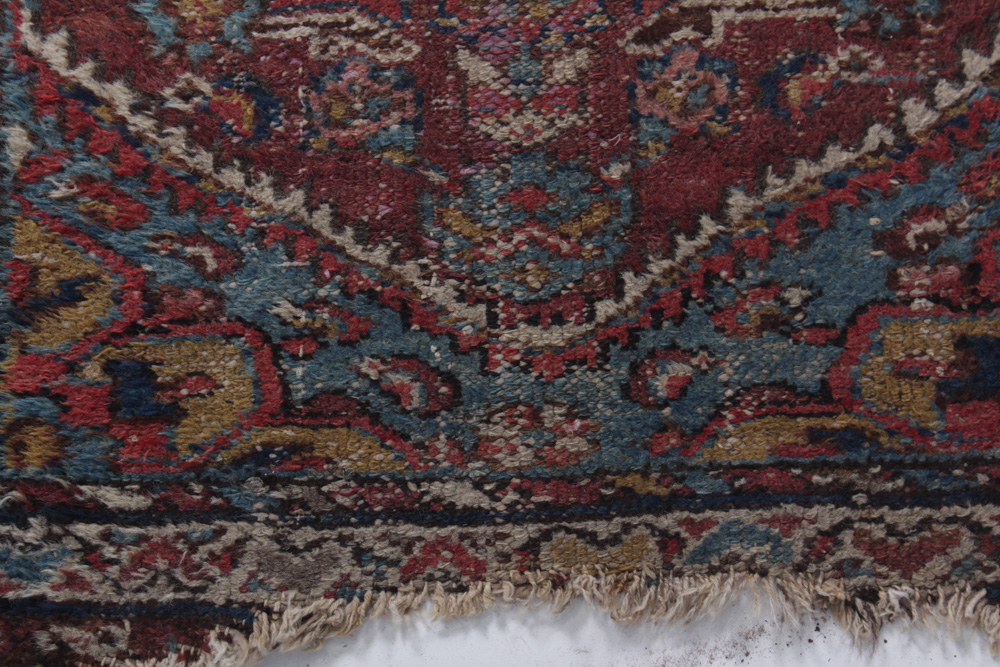 Antique Hand-Knotted Persian Heriz Kerajeh Runner
