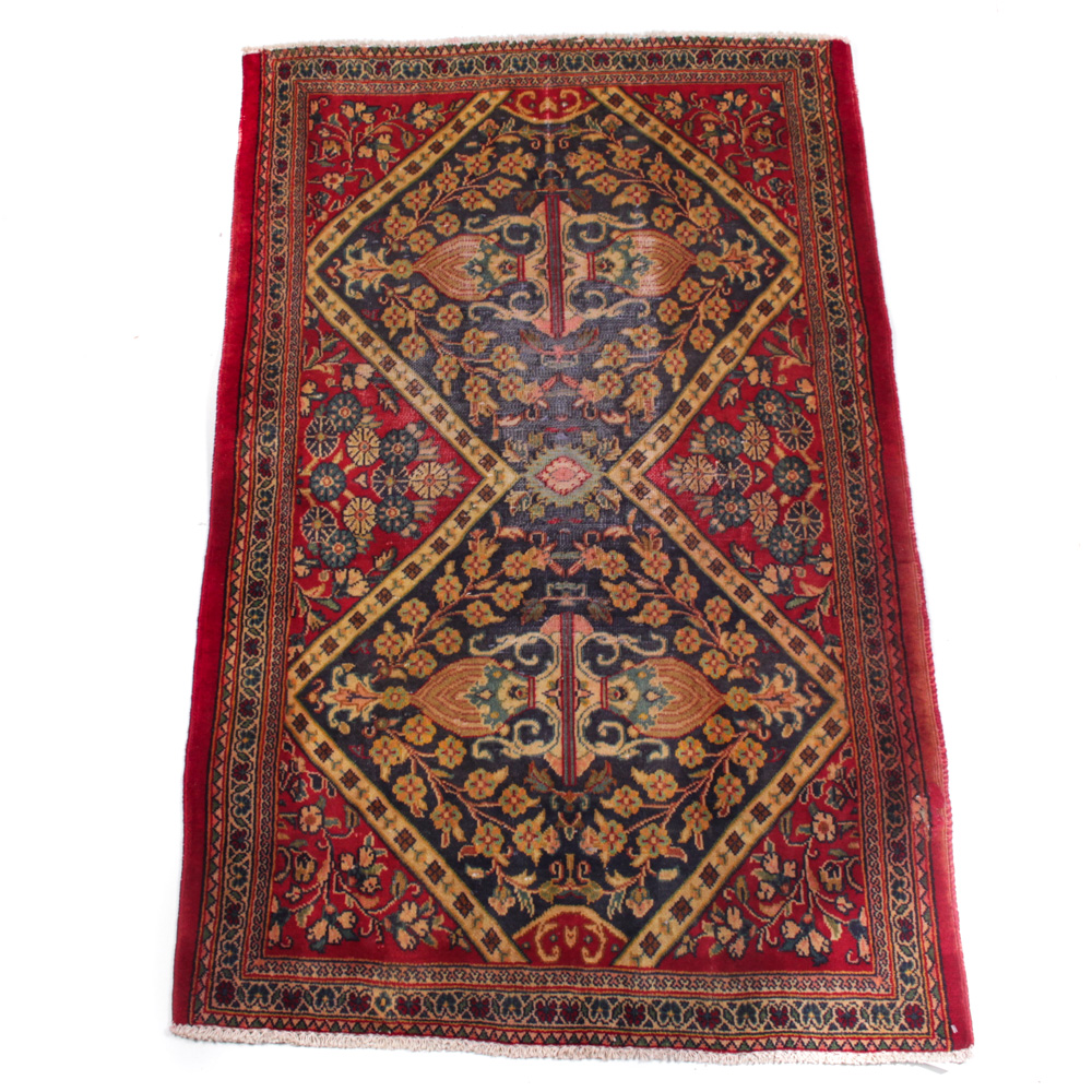 Semi-Antique Hand-Knotted Persian Tabriz Accent Rug