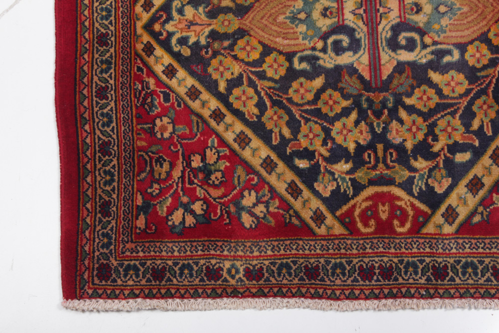 Semi-Antique Hand-Knotted Persian Tabriz Accent Rug