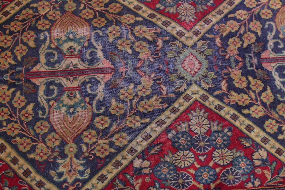 Semi-Antique Hand-Knotted Persian Tabriz Accent Rug