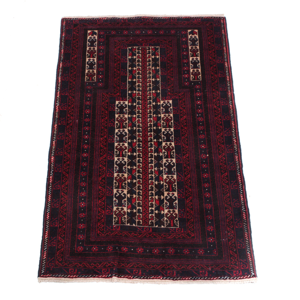 Semi-Antique Persian Baluch Prayer Rug