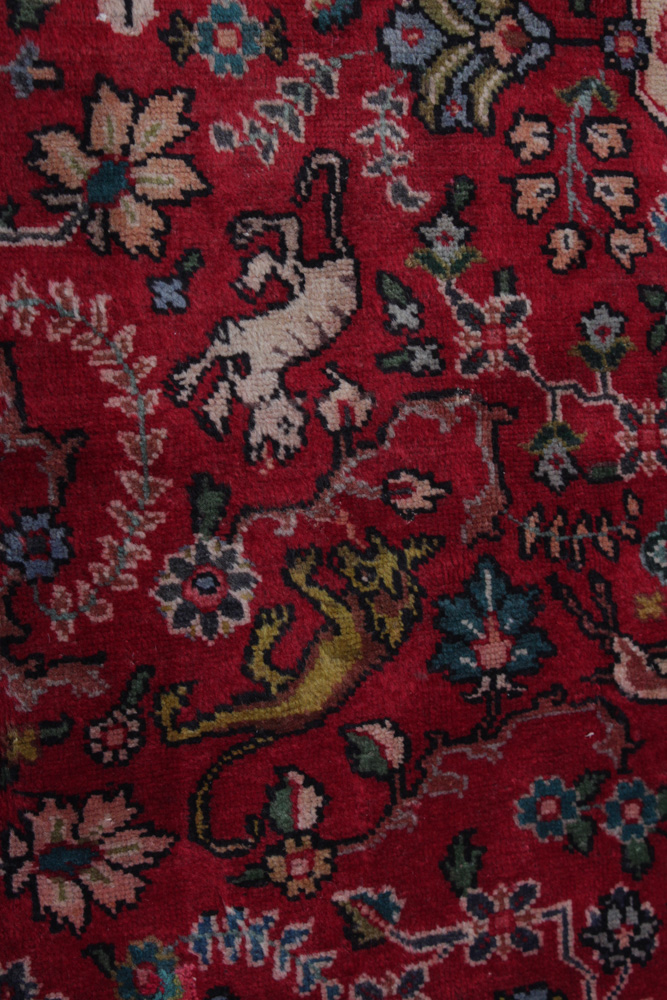 Semi-Antique Hand-Knotted Persian Tabriz Pictorial Room Size Rug