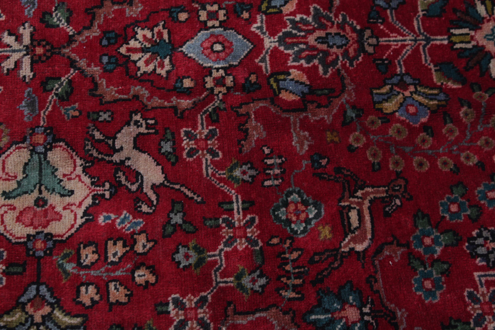 Semi-Antique Hand-Knotted Persian Tabriz Pictorial Room Size Rug