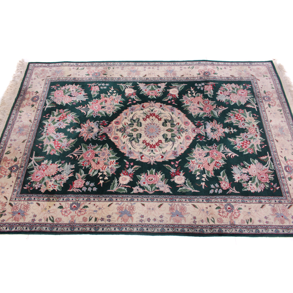 Hand-Knotted Sino-Persian Kashan Area Rug