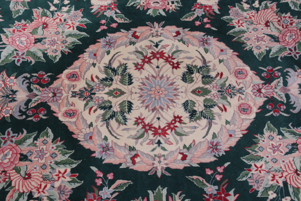 Hand-Knotted Sino-Persian Kashan Area Rug