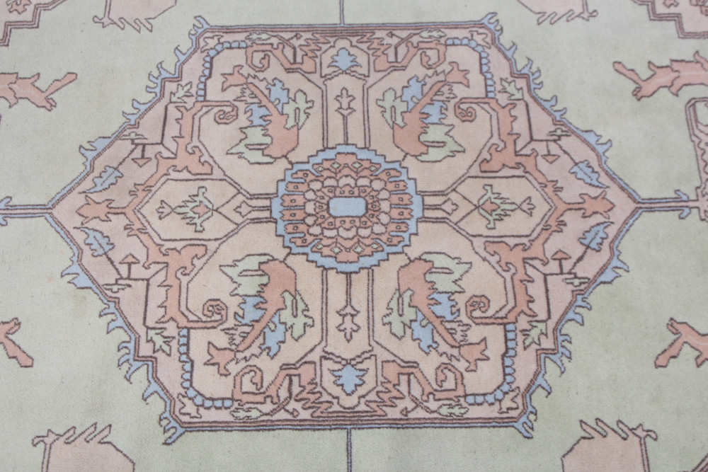 Hand-Knotted Persian Heriz Area Rug