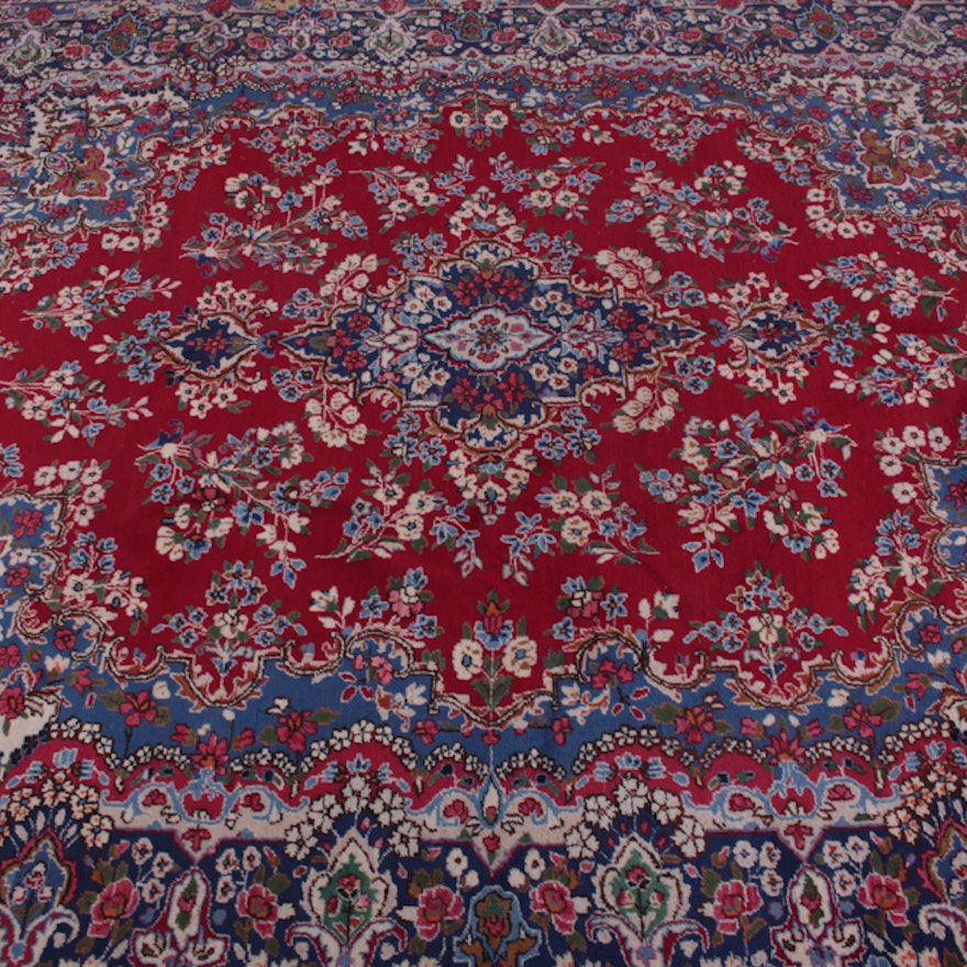 Hand-Knotted Persian Kerman Area Rug