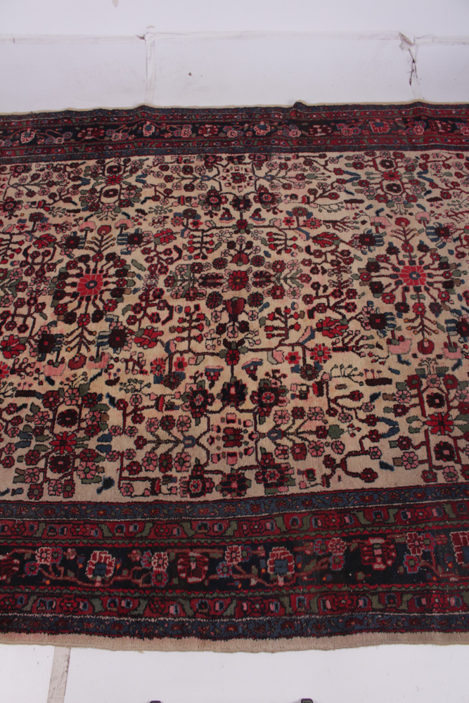 Hand-Knotted Semi Antique Persian Nahavand Area Rug