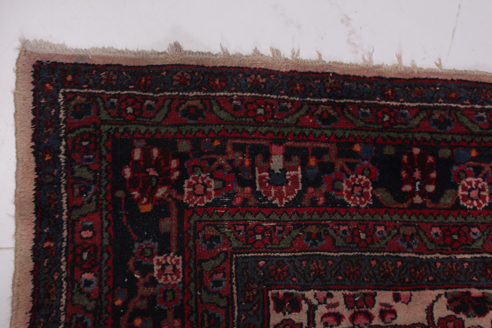 Hand-Knotted Semi Antique Persian Nahavand Area Rug