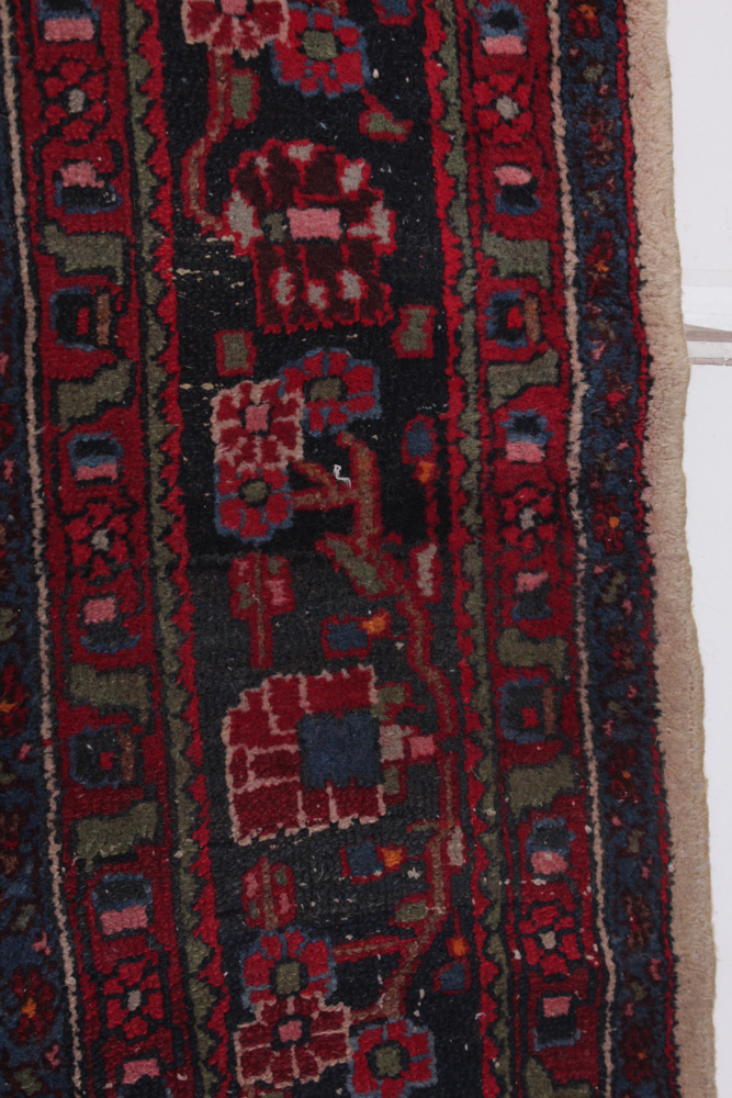 Hand-Knotted Semi Antique Persian Nahavand Area Rug