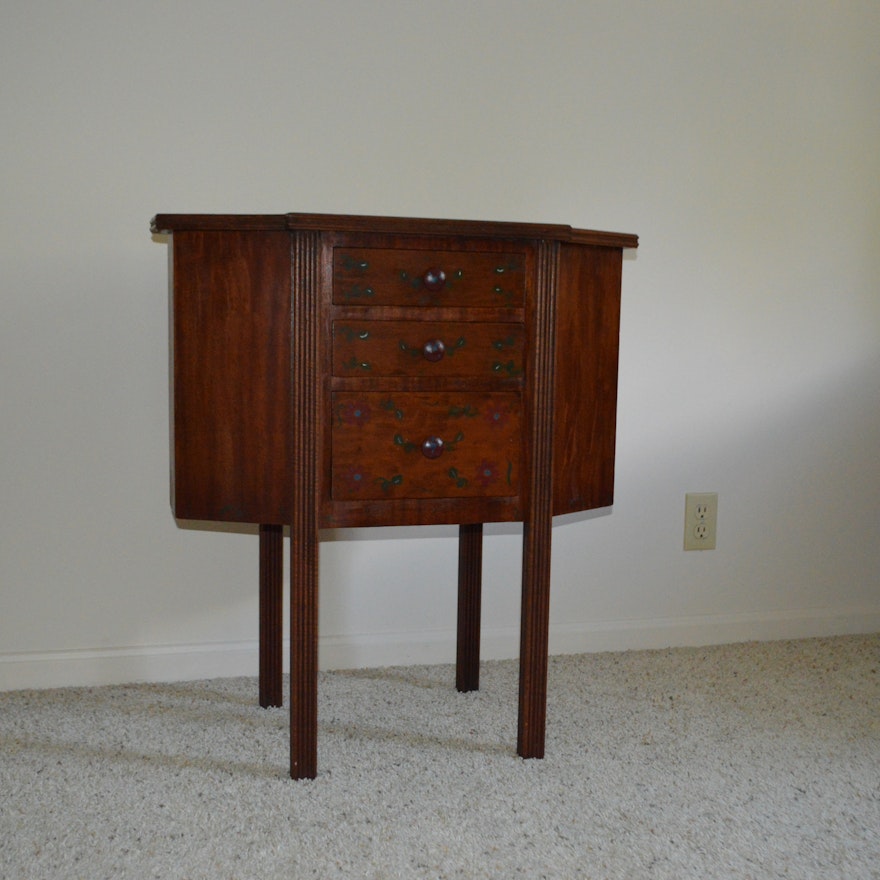 Painted Martha Washington Style Sewing Table