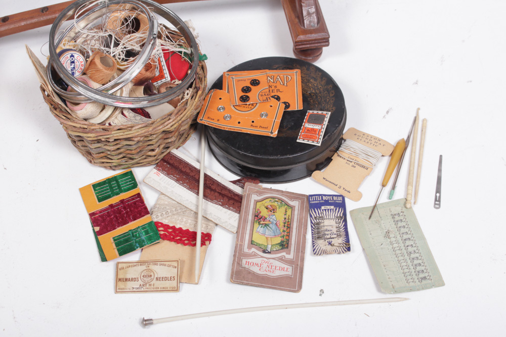 Antique Eastlake Needlepoint Sewing Bench