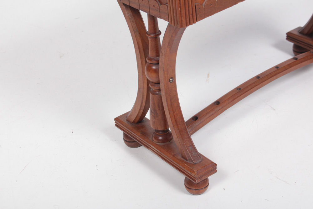 Antique Eastlake Needlepoint Sewing Bench