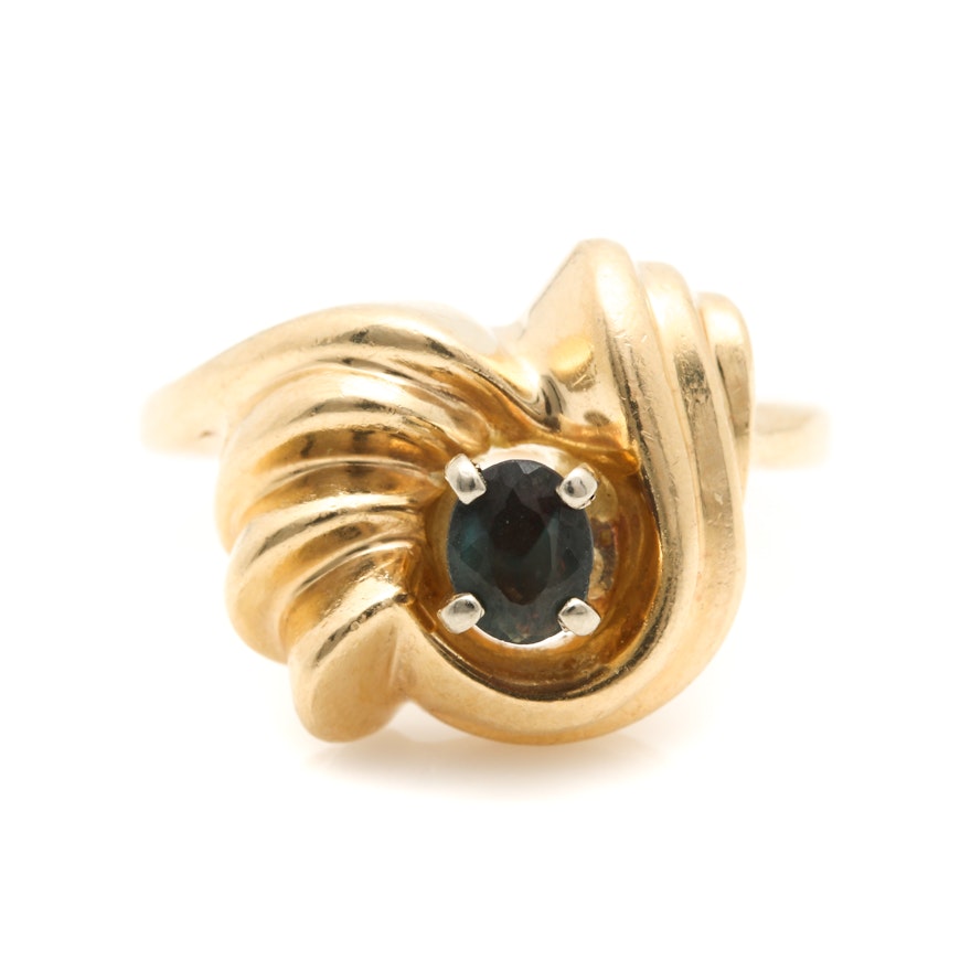 14K Yellow Gold 0.37 CT Alexandrite Ring