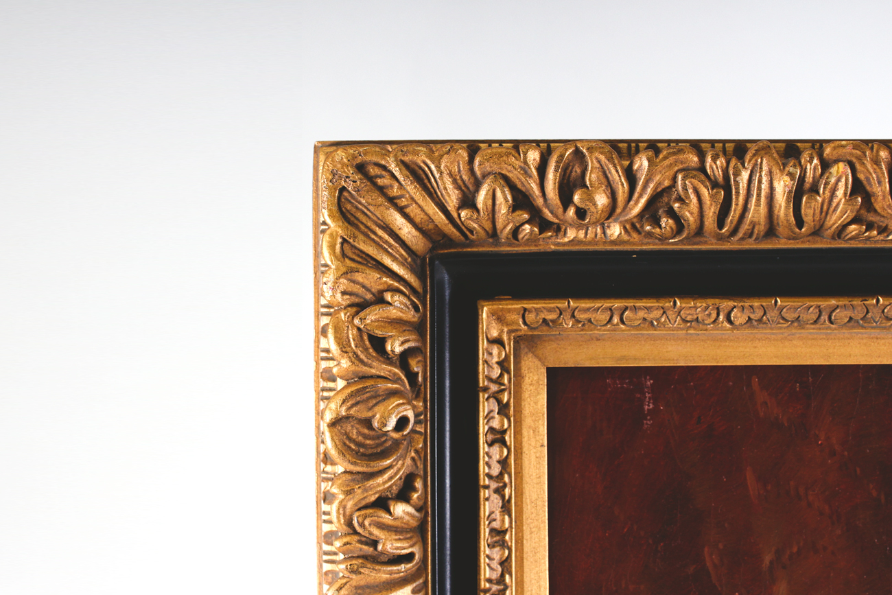 Oil on Canvas Painting of Lounging Greyhounds