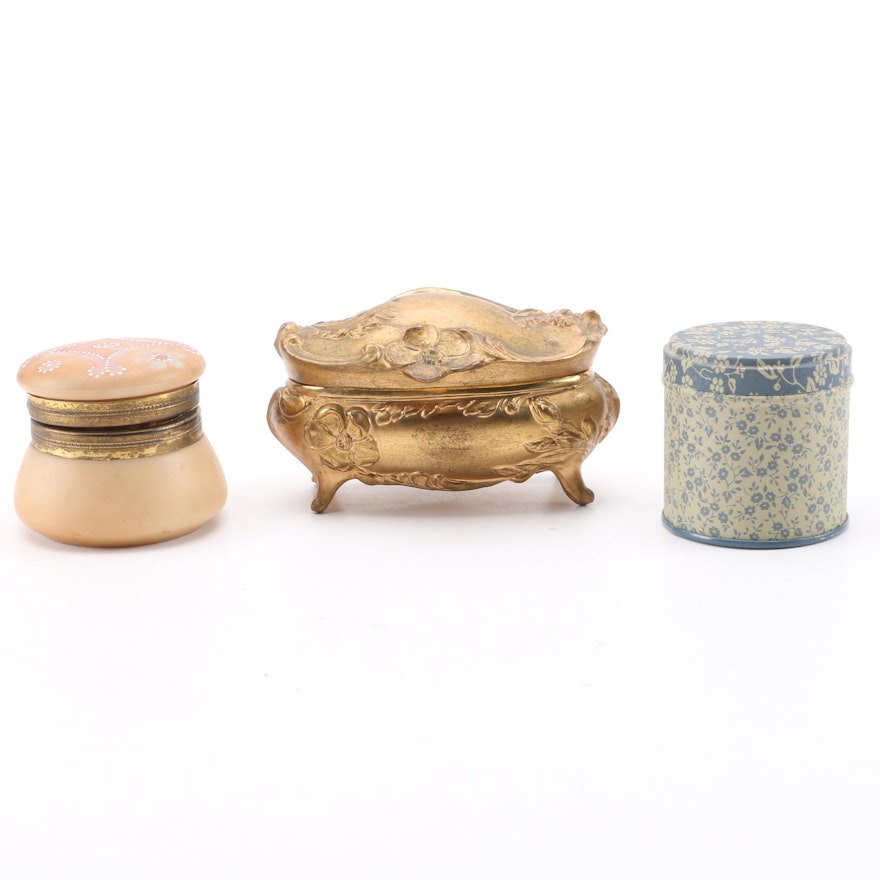 Three Small Decorative Containers