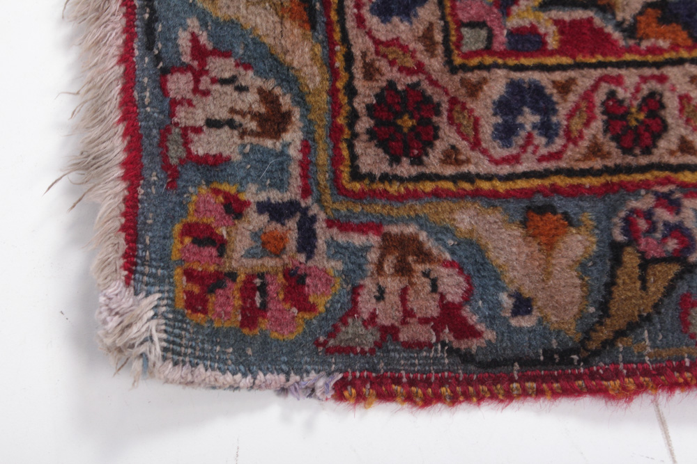 Semi-Antique Hand-Knotted Persian Kashan Accent Rug