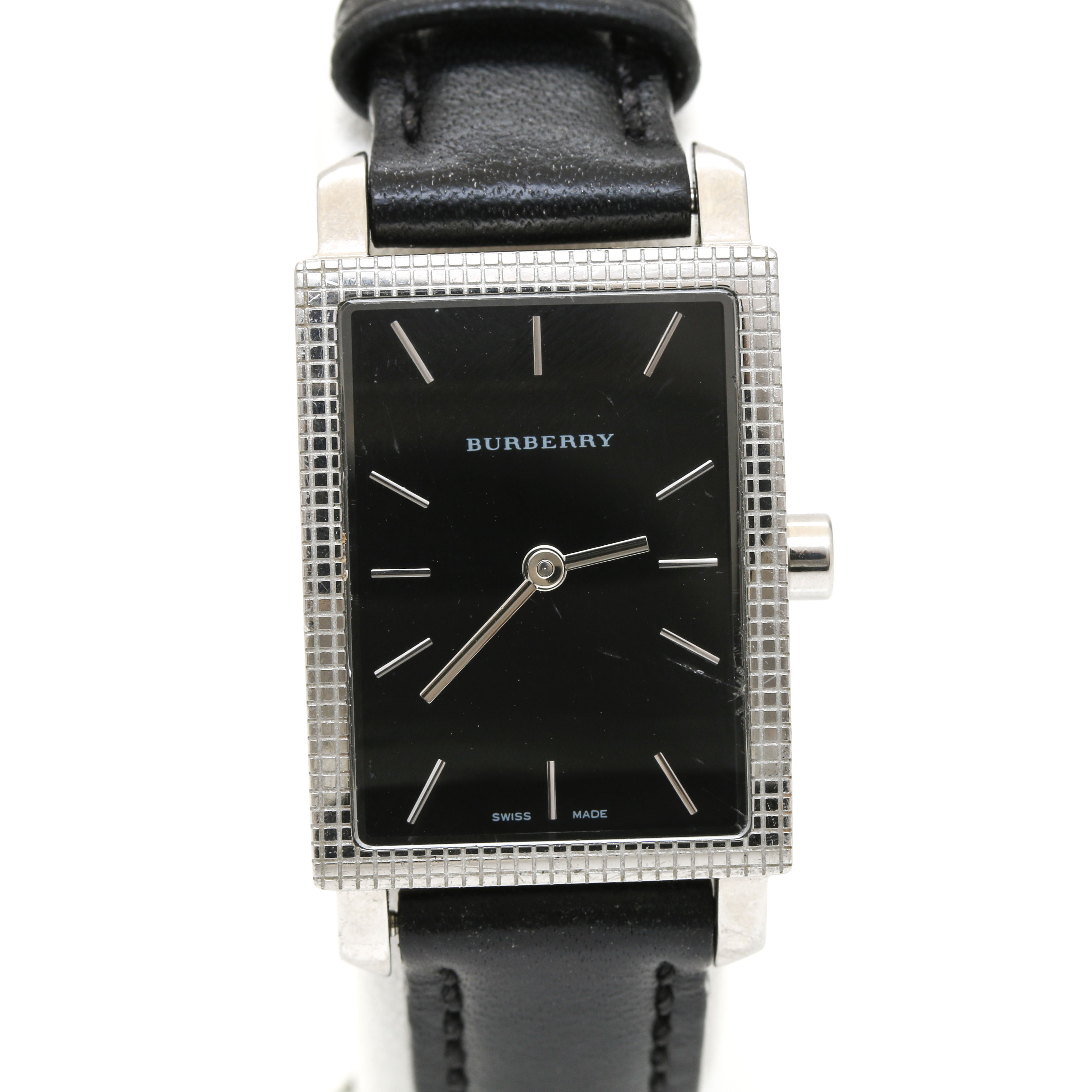 Burberry Stainless Steel and Leather Strap Watch