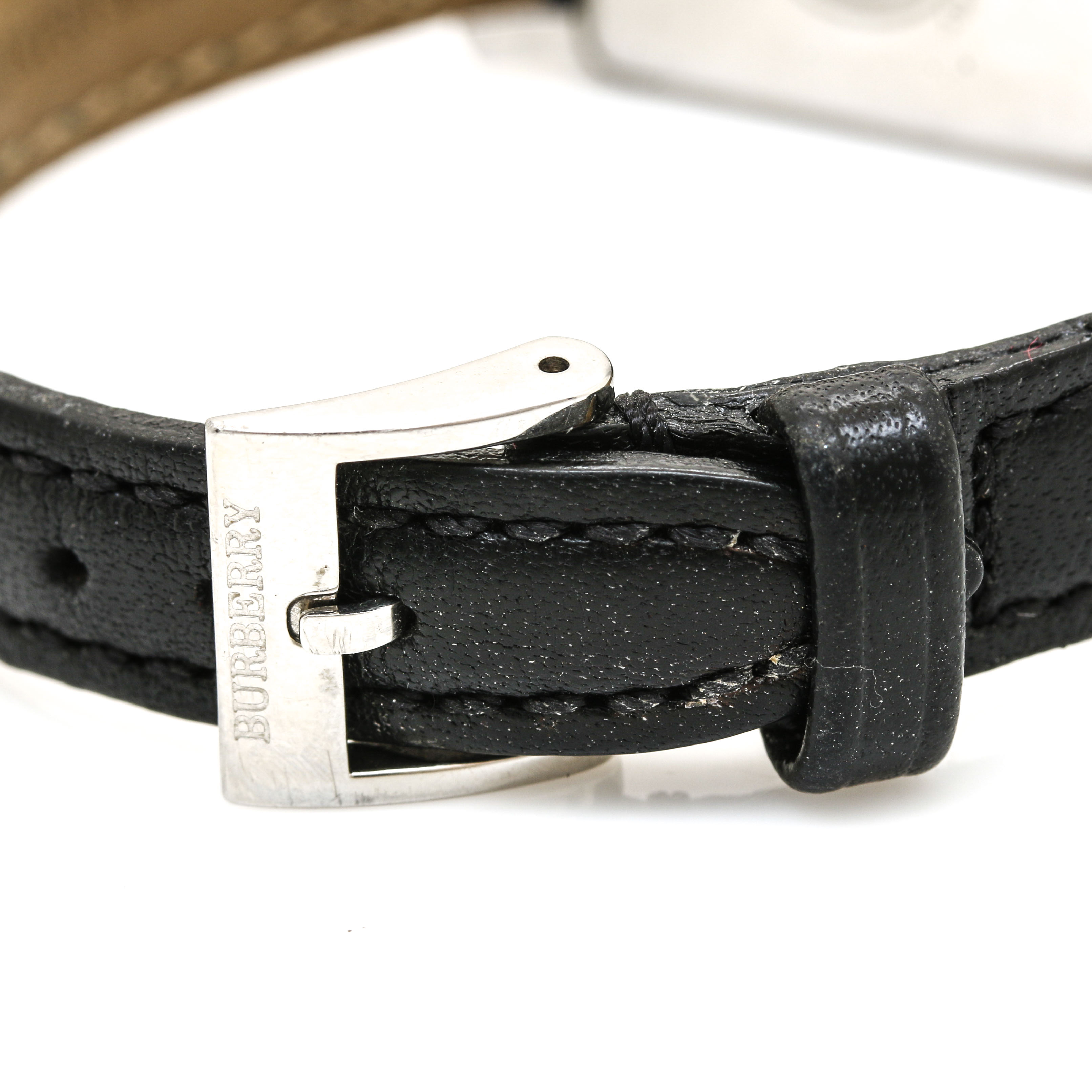 Burberry Stainless Steel and Leather Strap Watch