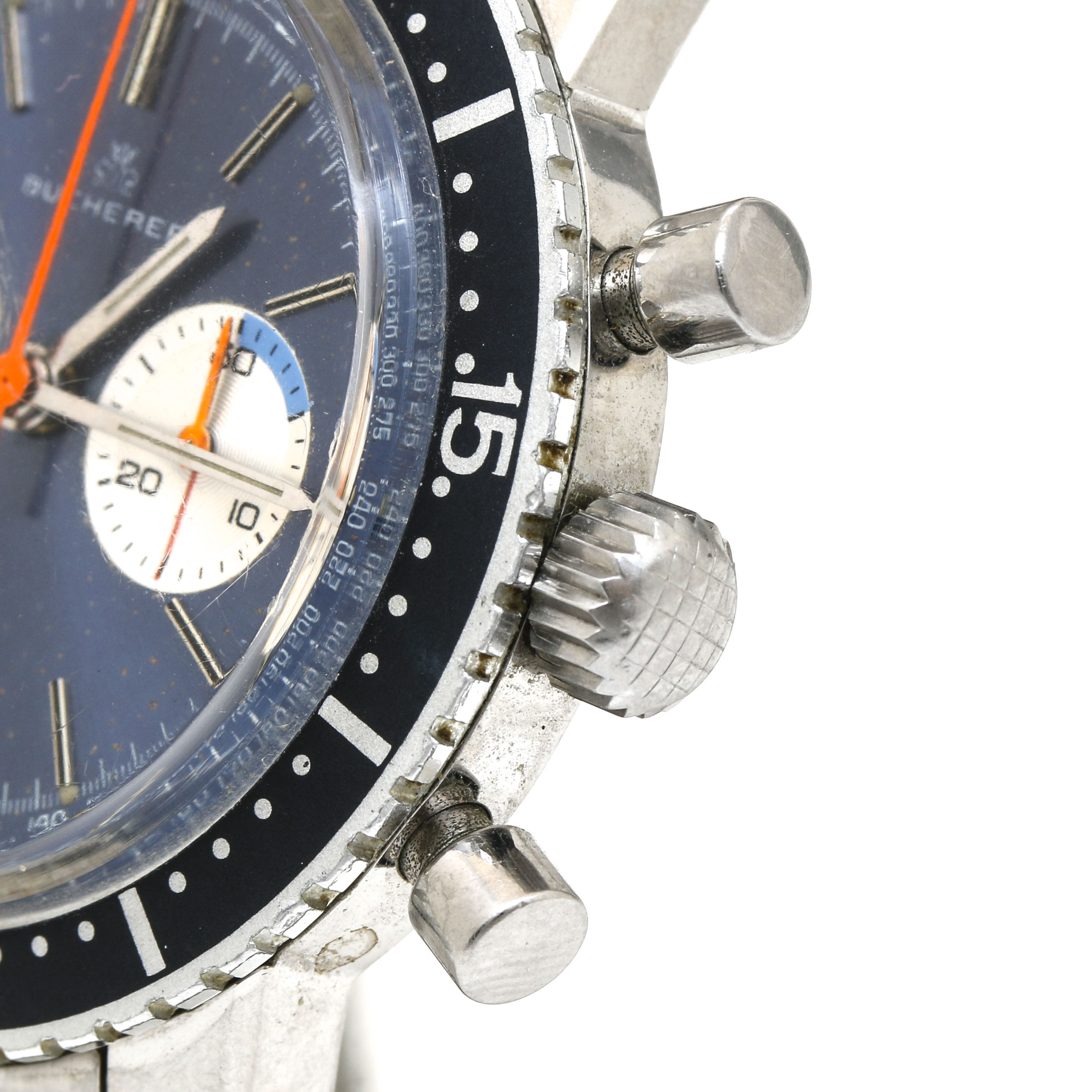 Bucherer Chronograph Blue Dial Stainless Steel Link Watch