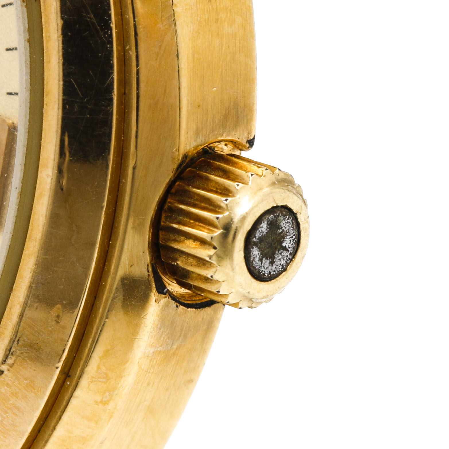 Omega Seamaster Quartz Yellow Gold Plated Leather Watch