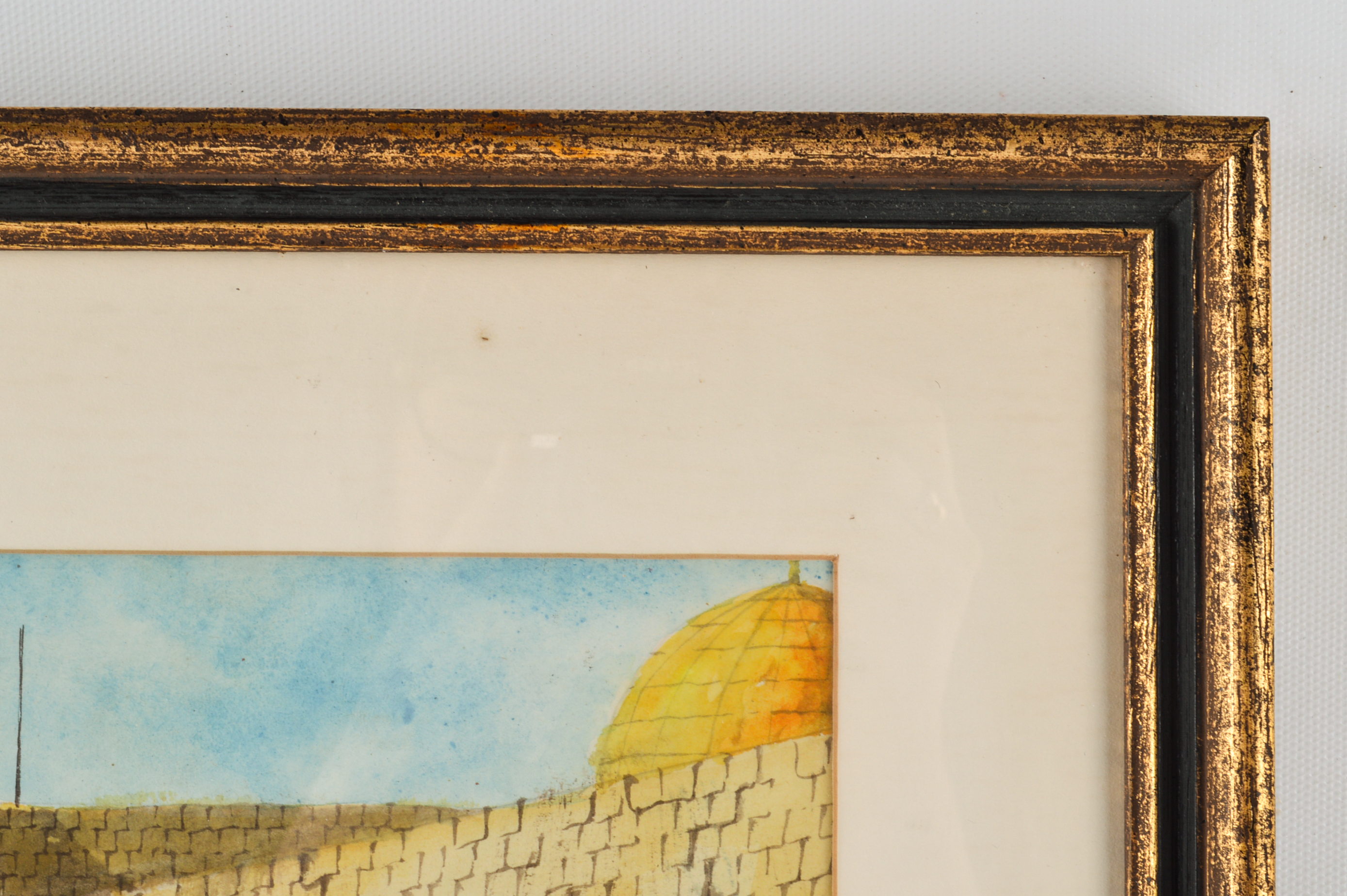 Simon Rosen Gouache Painting of "The Wailing Wall"