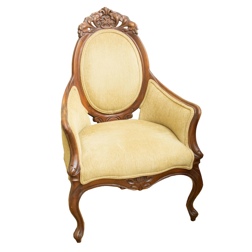 Victorian Style Oval Back Parlor Chair
