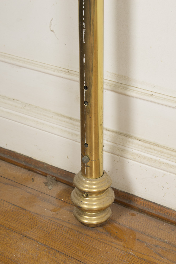 Vintage Full Size Brass Headboard with Marble Details