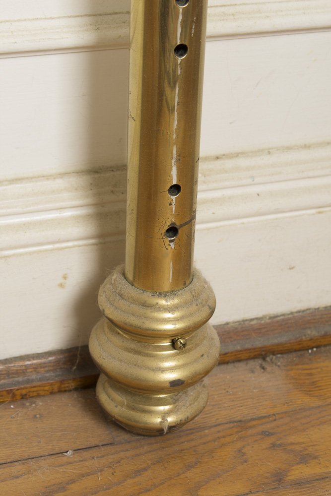 Vintage Full Size Brass Headboard with Marble Details