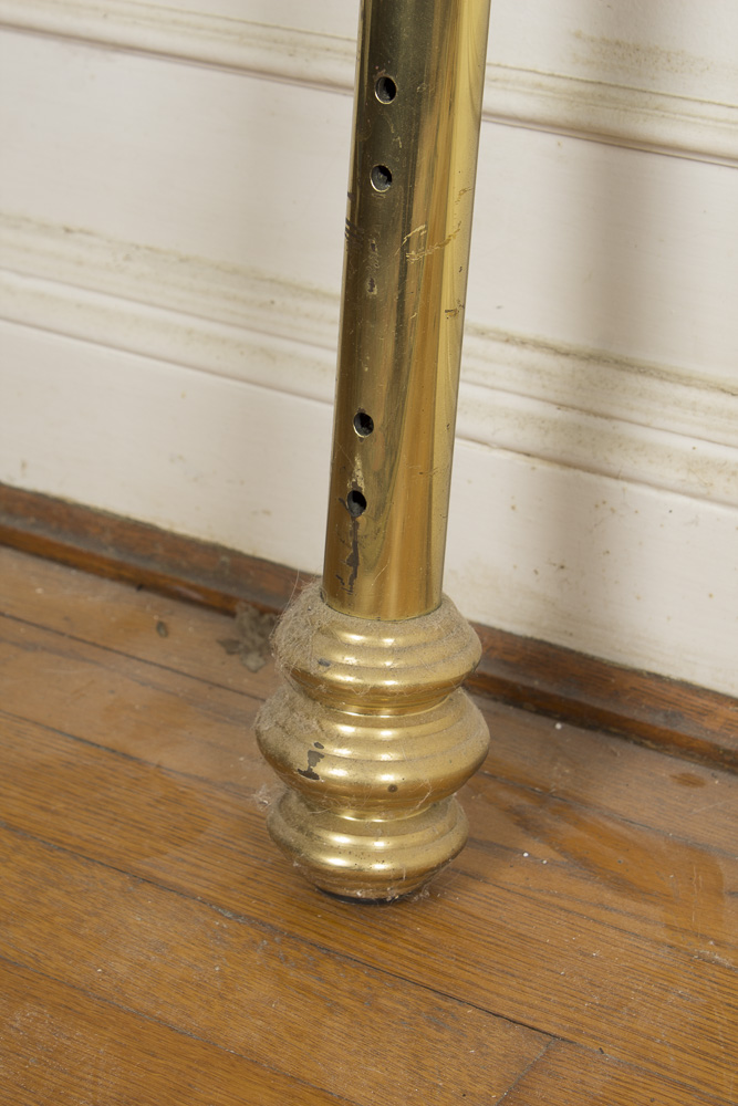 Vintage Full Size Brass Headboard with Marble Details