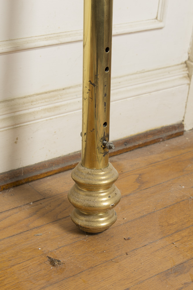 Vintage Full Size Brass Headboard with Marble Details