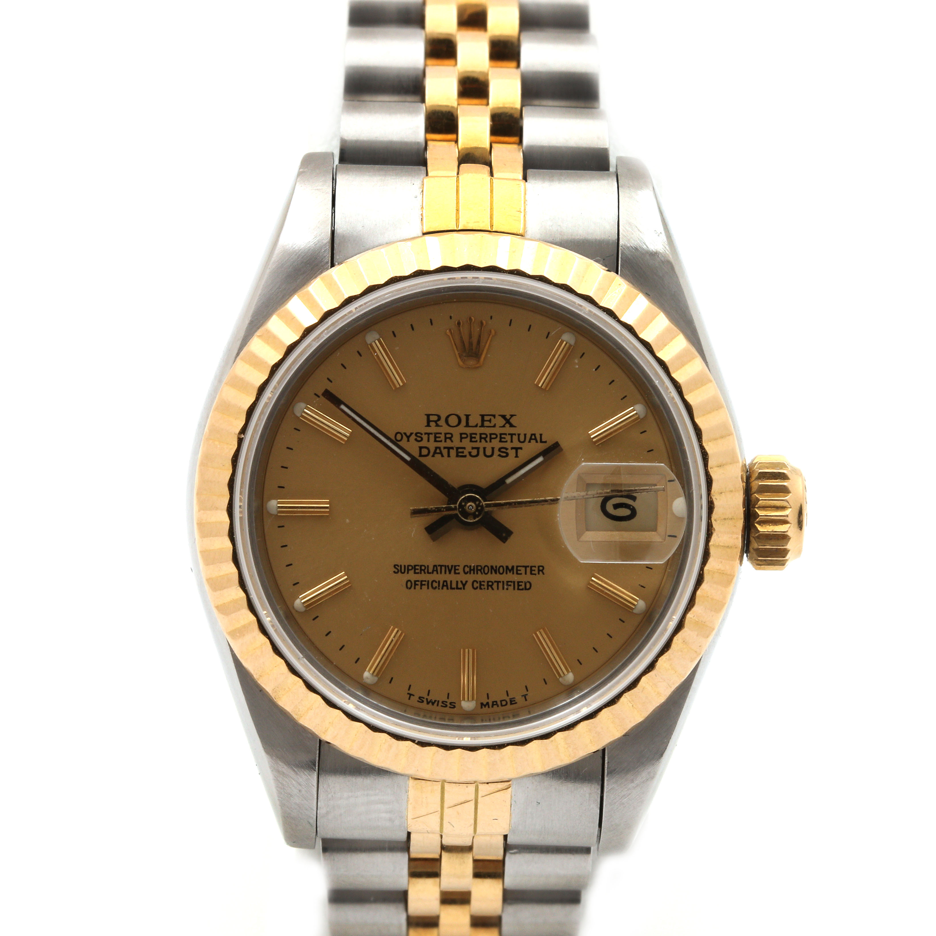 Rolex Oyster Perpetual Datejust 18K Yellow Gold Stainless Steel Watch