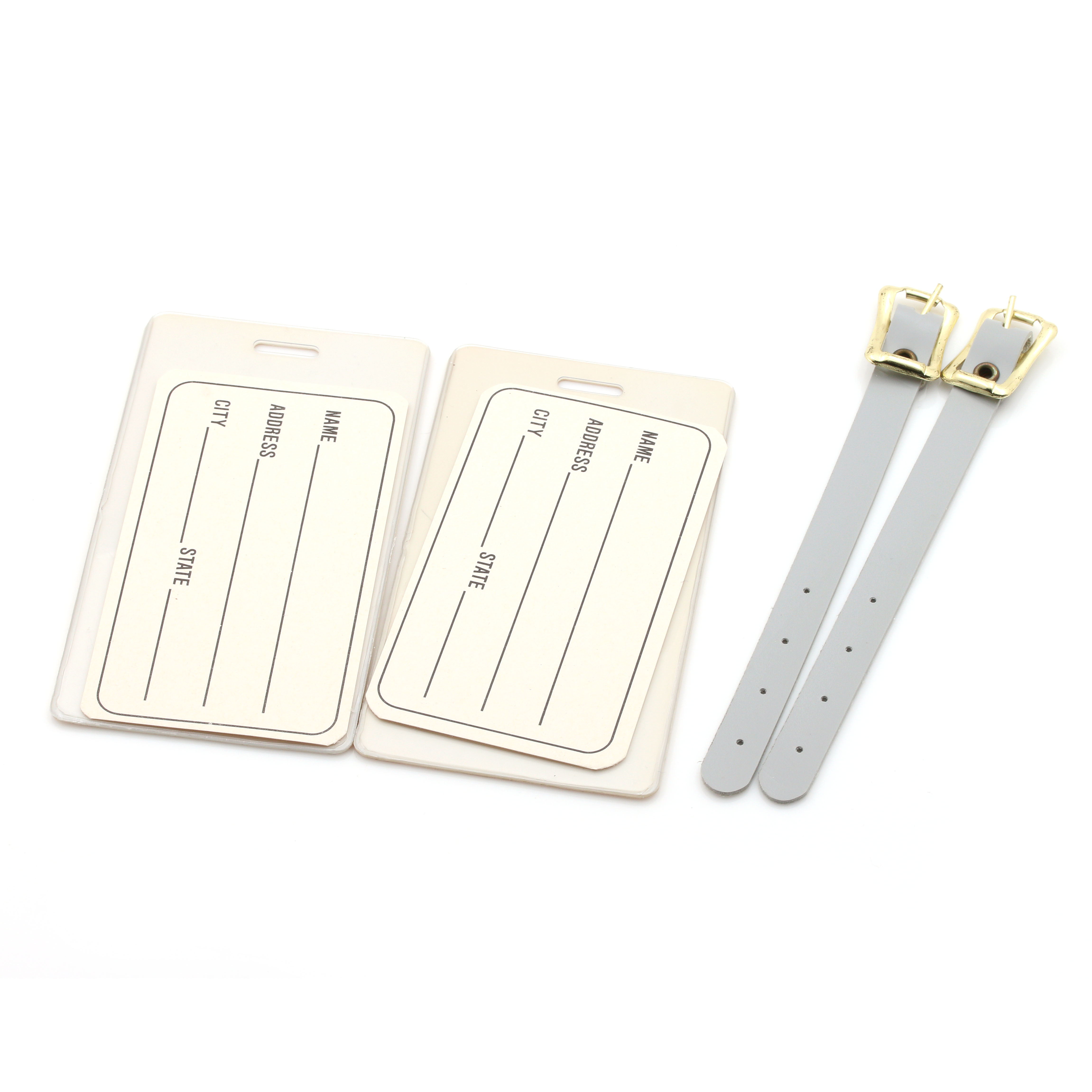 Mickey Mouse Gold Tone and Black Leather Watch Including Luggage Tags