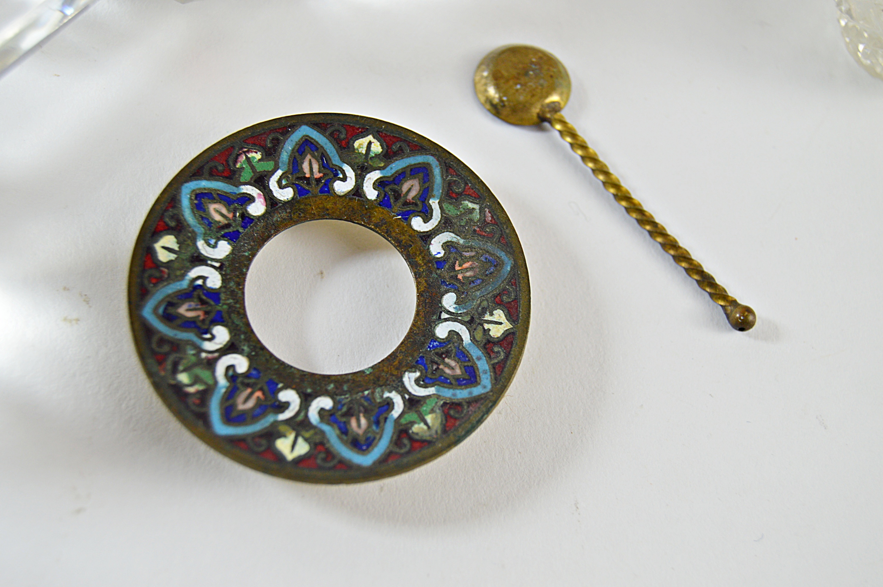 Antique Glassware and China with Gillinder Jar with Lion, Moser Bohemian Goblet