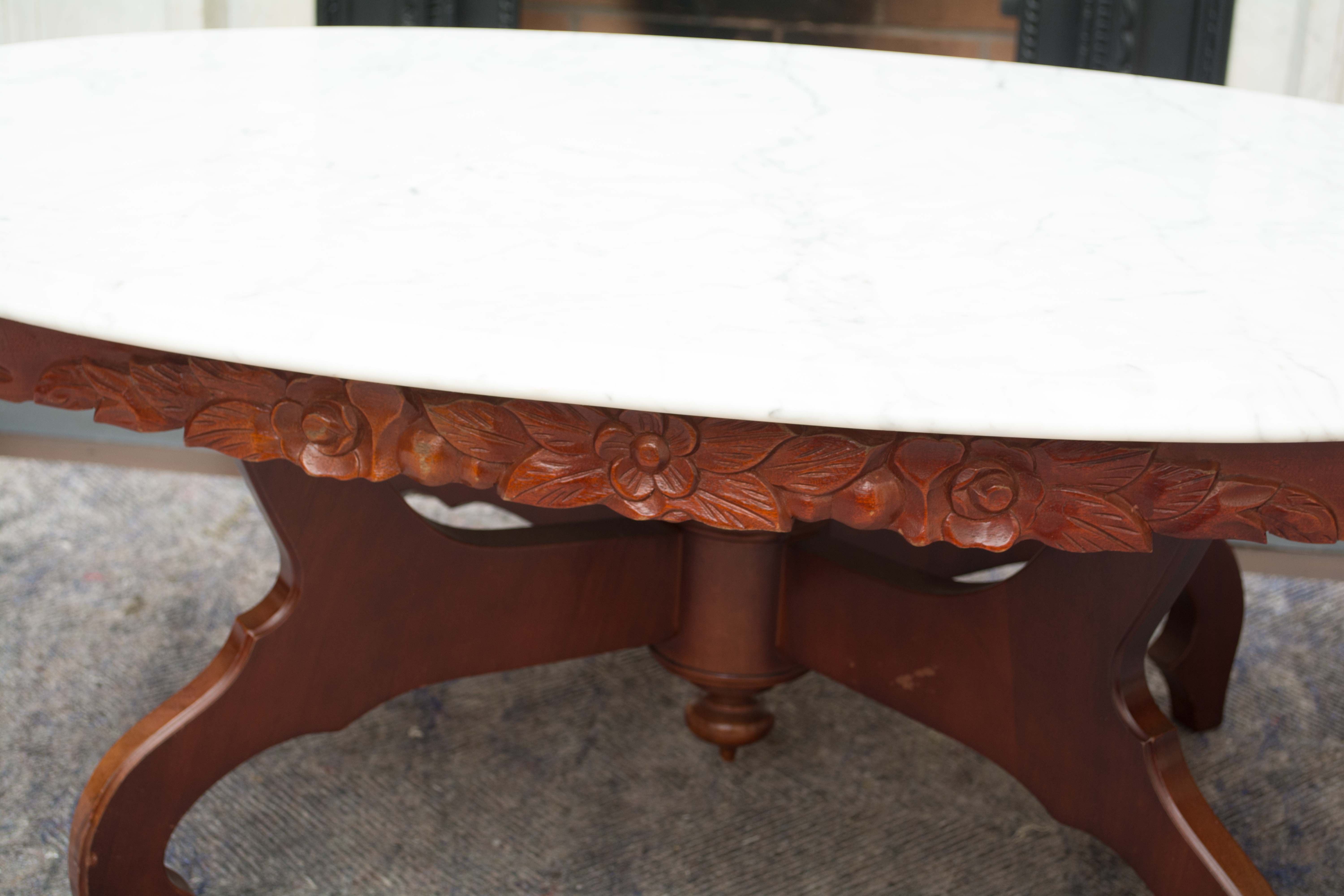 Vintage Victorian Style Granite Top Coffee Table