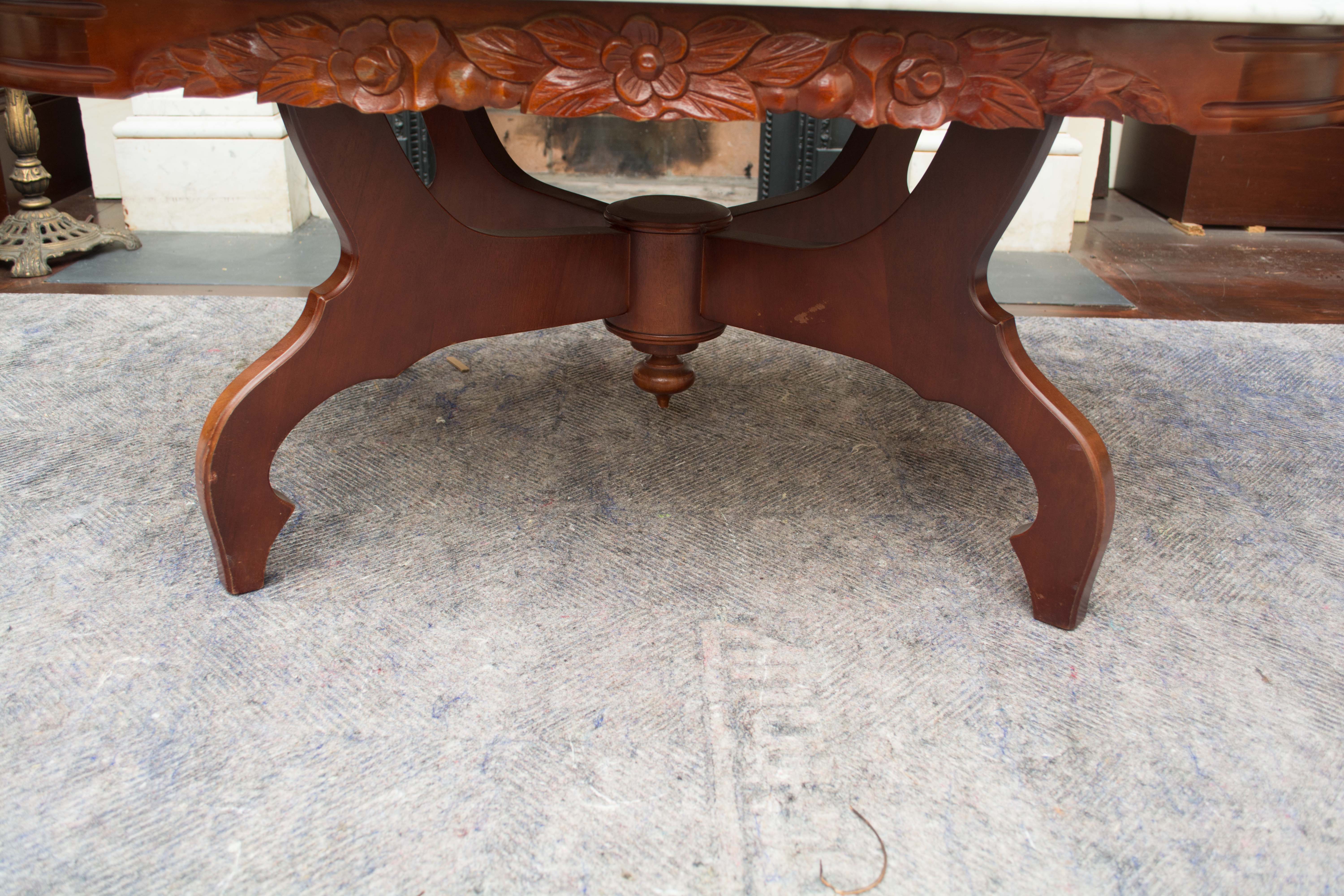 Vintage Victorian Style Granite Top Coffee Table