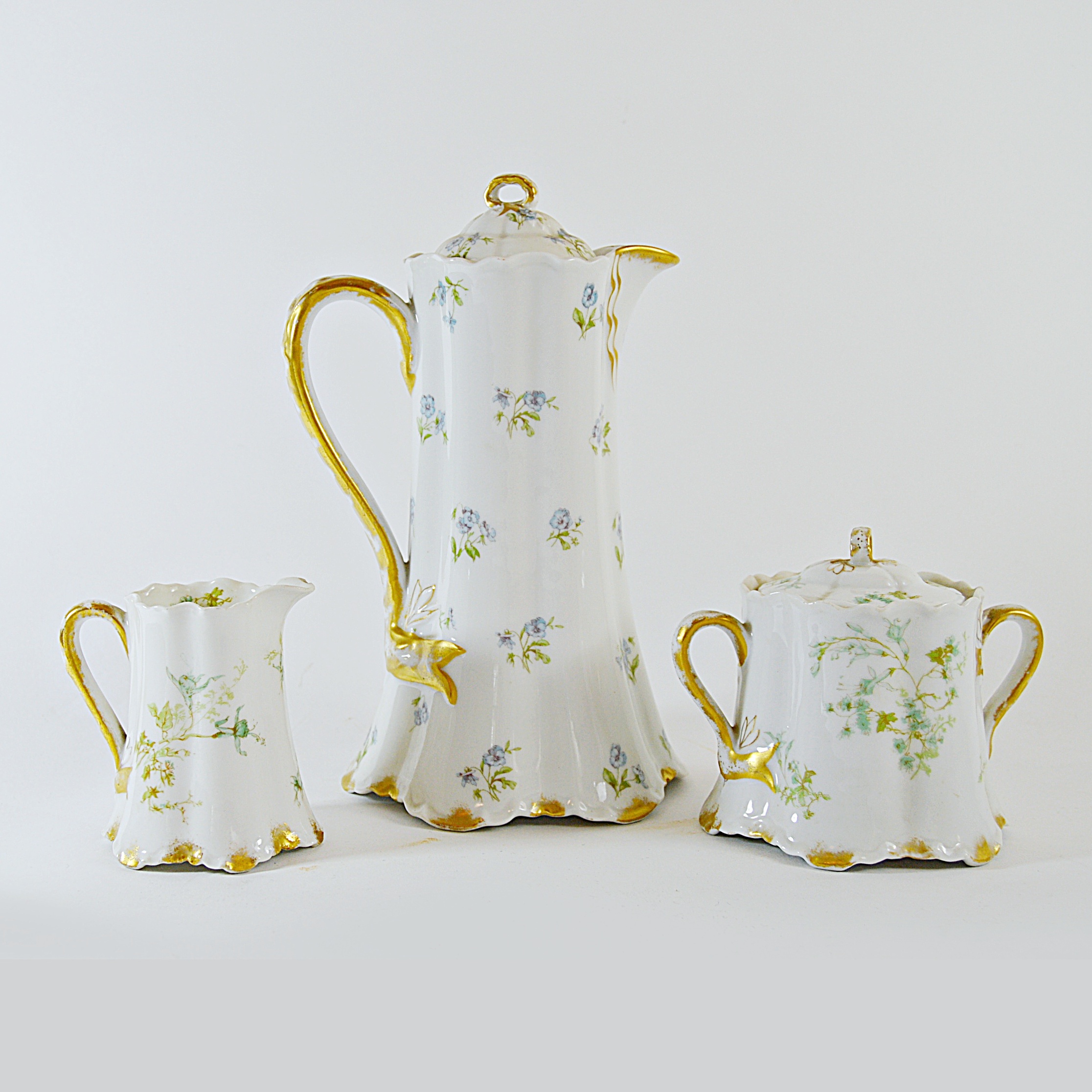 Antique Haviland Limoges "The Taranto" Porcelain Chocolate Set