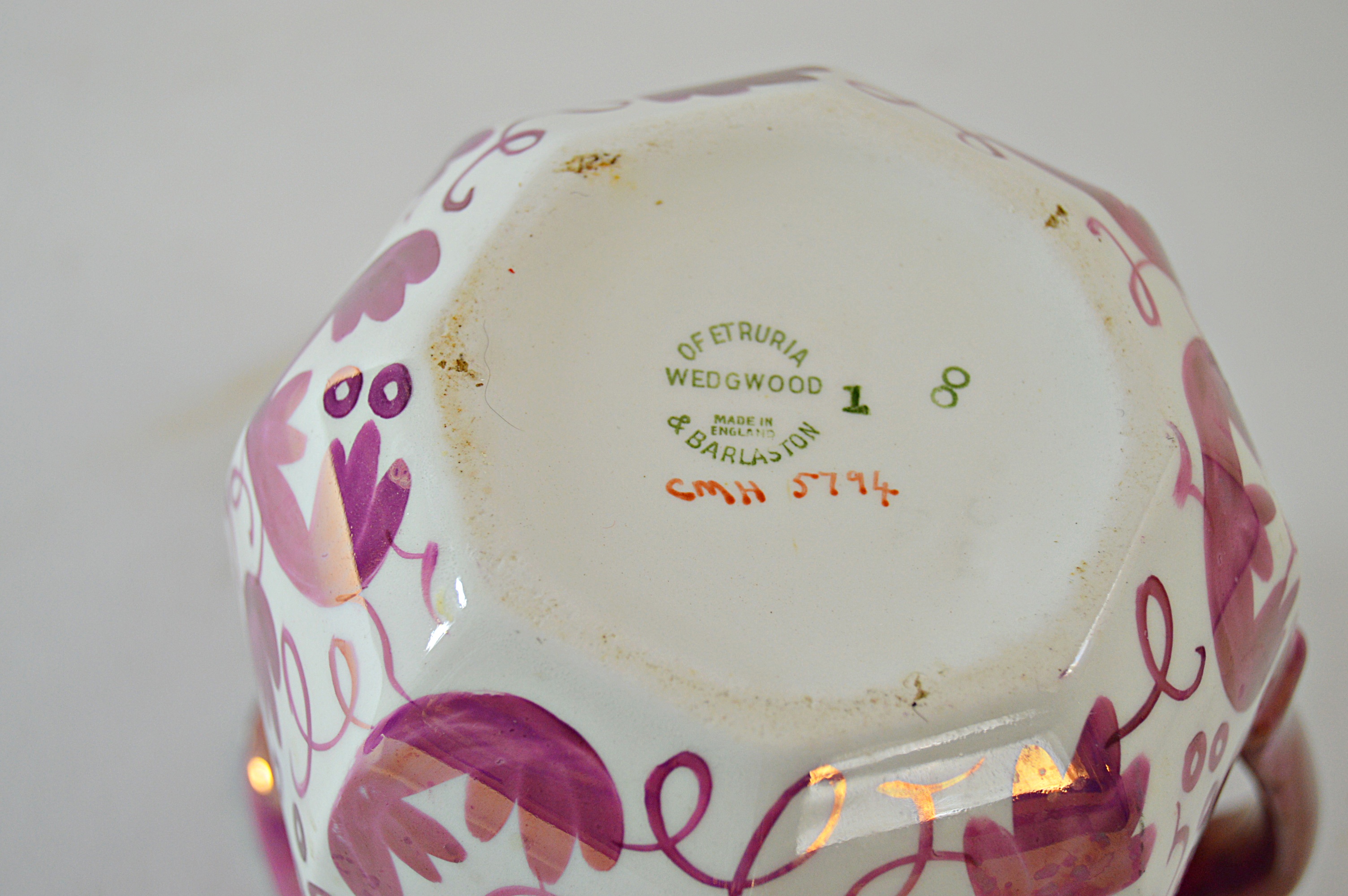 Antique Wedgwood of Etruria & Barlaston Pink Lustre Pitcher