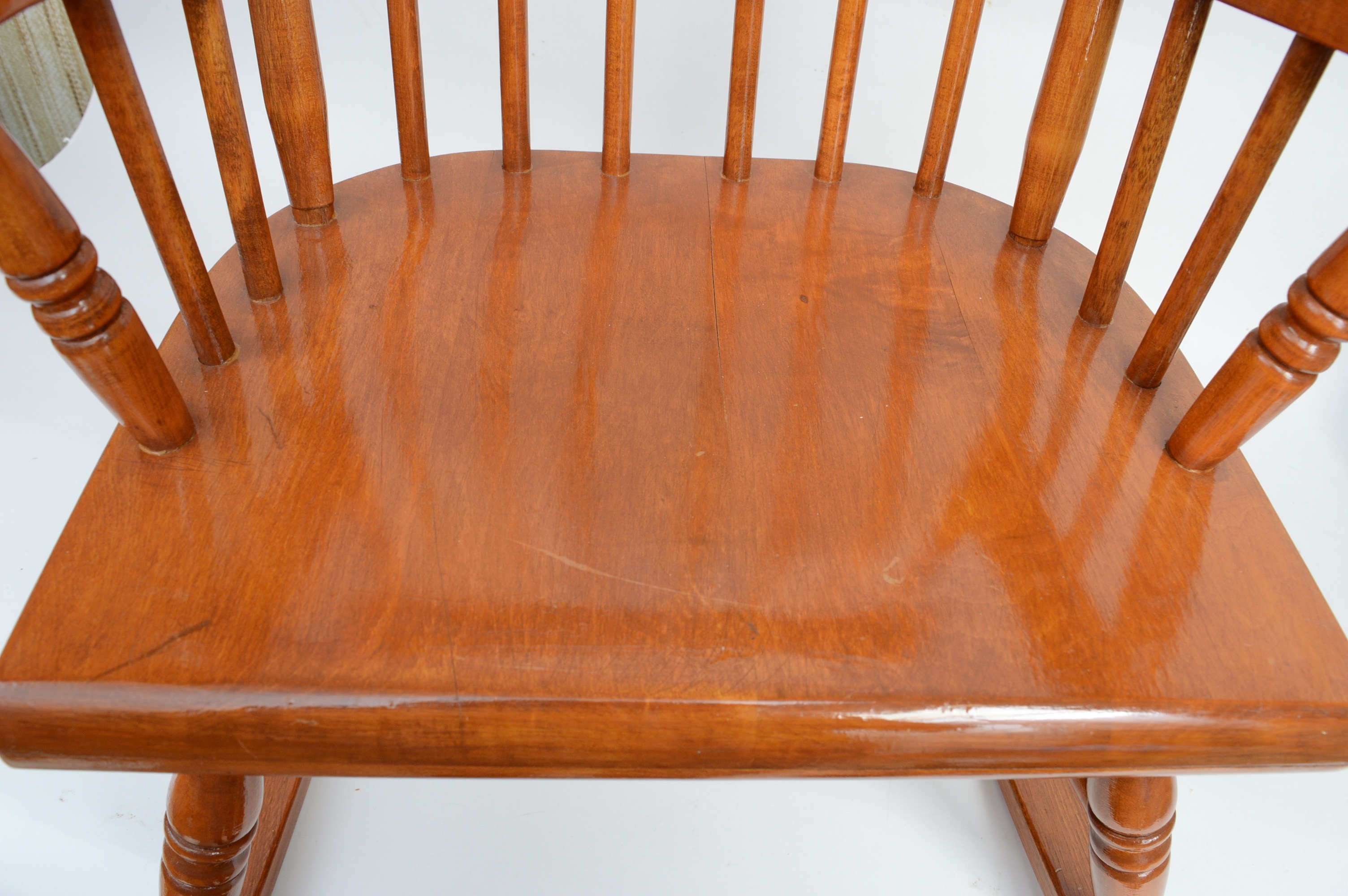 Child's Oak Rocking Chair and Antique Doll