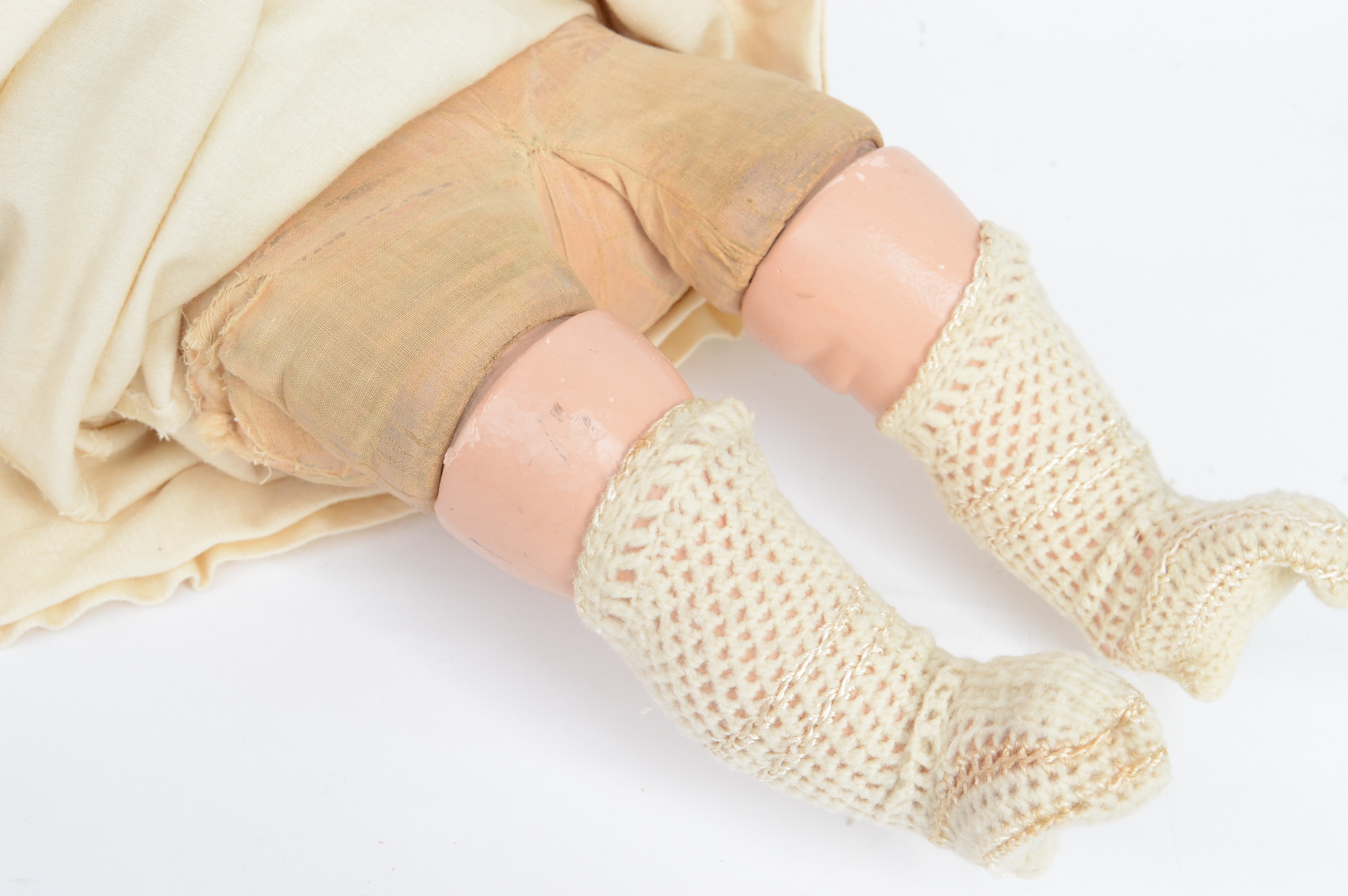 Child's Oak Rocking Chair and Antique Doll