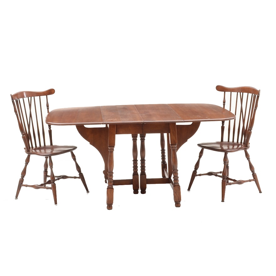 Vintage Heywood Wakefield Drop-Leaf Table and Chairs