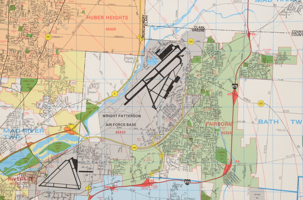 Vintage Pull-Down Wall Map of Dayton, Ohio