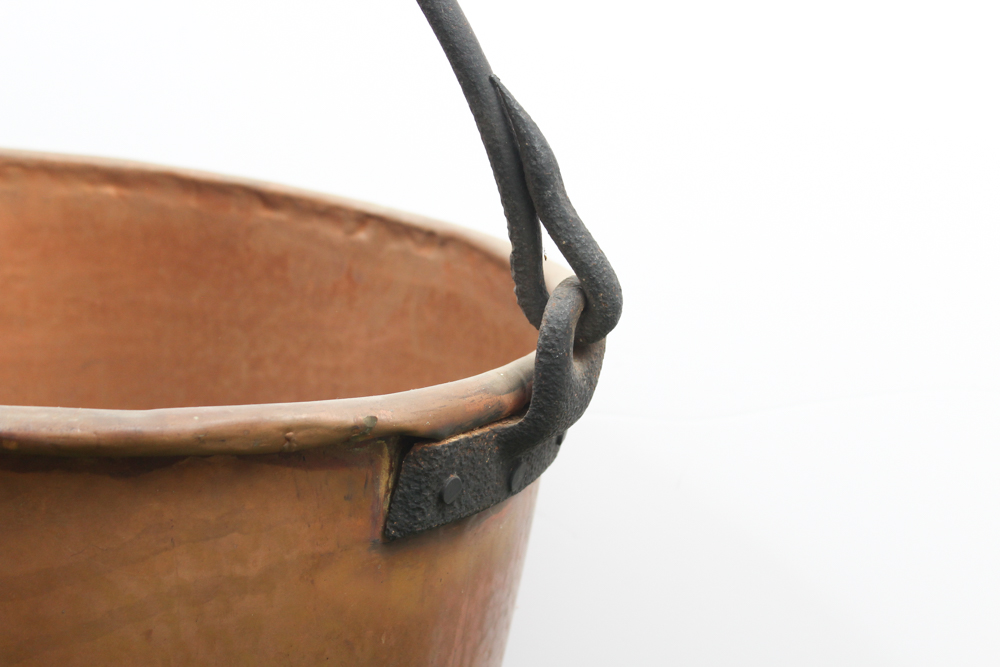 Vintage Hammered Copper Cauldron by D. Picking & Co.
