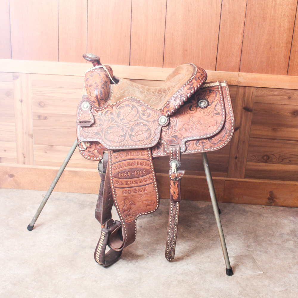 Vintage Ryan World Championship Western Pleasure Leather Saddle
