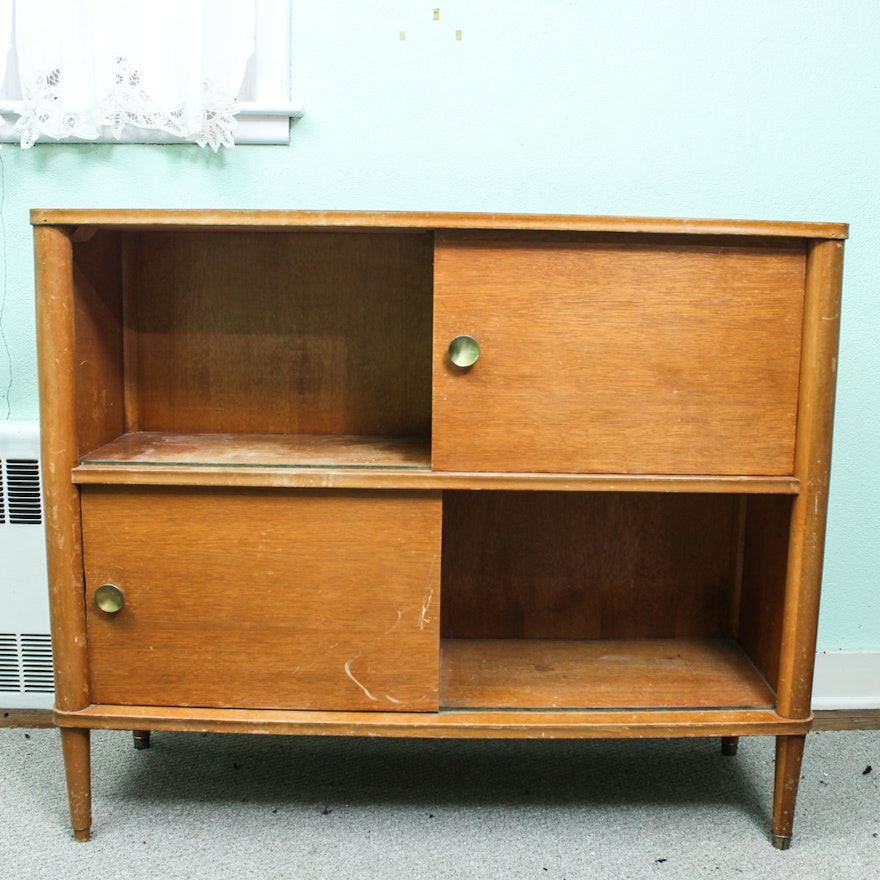 Mid Century Modern Sliding Door Bookcase