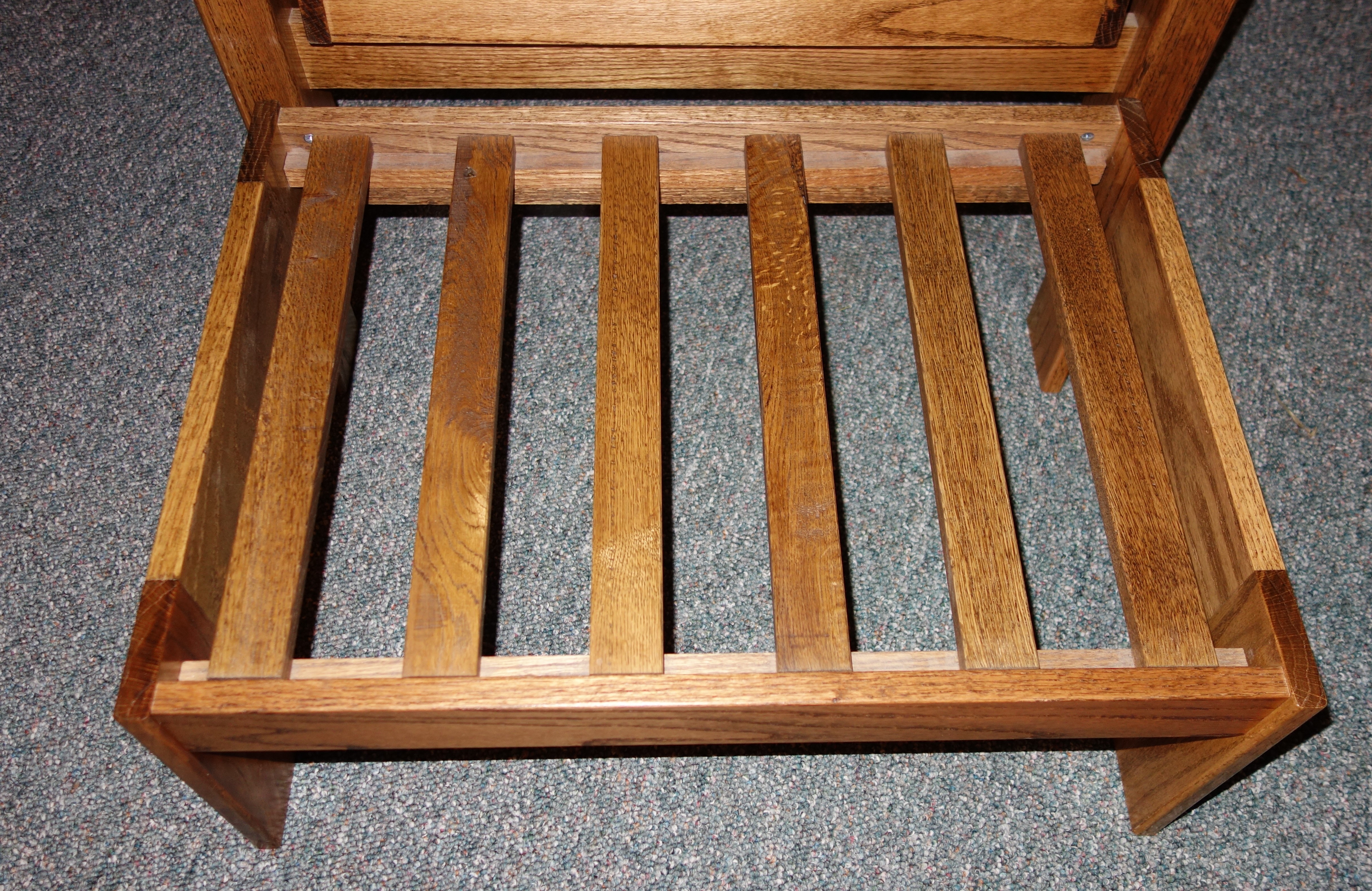 Mission Style Oak Futon Chair with Footstool